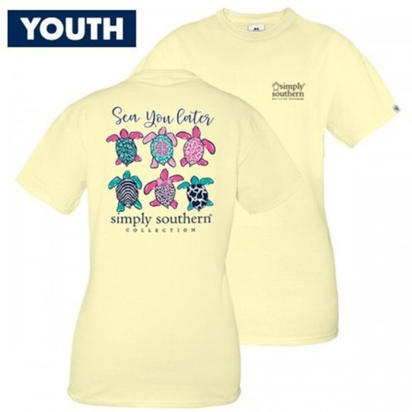 Simply Southern | "Sea You Later" Turtle Short Sleeve Tee | Size Youth Medium - Picture 2 of 11